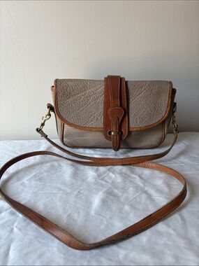 Dooney & Bourke Taupe and Brown Leather Crossbody Bag
